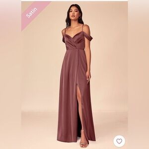 Azazie Ocean Stretch Satin Dress in Amethyst